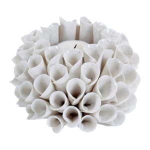 Shelly Ljuslykta 12x12x7cm, Creme