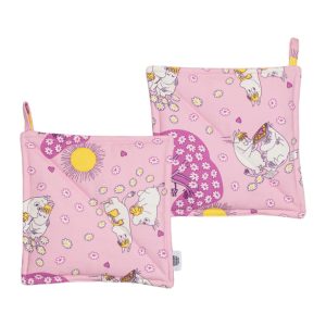 Mumin Grytlappar 22x22cm 2 delar, Förälskade