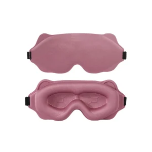 3D Sovmask i Minnesskum – Ljusblockerande, Bekväm & Reseklar Ögonmask för Sömn & Avslappning - Ljusrosa