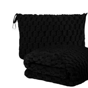 2-i-1 Resefilt & Kudde – Mjuk, Kompakt & Multifunktionell - Svart
