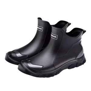 Stilrena Unisex Gummiboots med Halksäker Sula – Svart