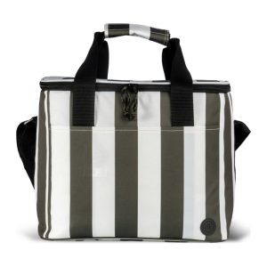 City Randig Kylväska Stor rPET, Grön/Vit