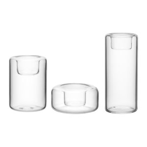 Happy Ljuslykta Set 3 delar 6,8/10,5/15cm, Klar