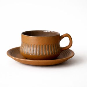 Tekopp ”Kosmos brun” Gefle Uppsala Ekeby