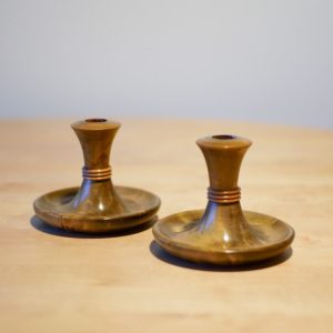 Vintage ljusstakar i trä, par