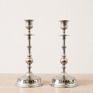 Vintage ljusstakar i förnicklad mässing Carl Kejser & Co Västerås N 63