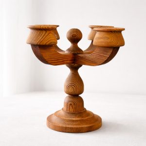 Vintage ljusstake i furu 1960-tal