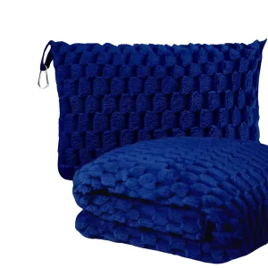 2-i-1 Resefilt & Kudde – Mjuk, Kompakt & Multifunktionell - Blå